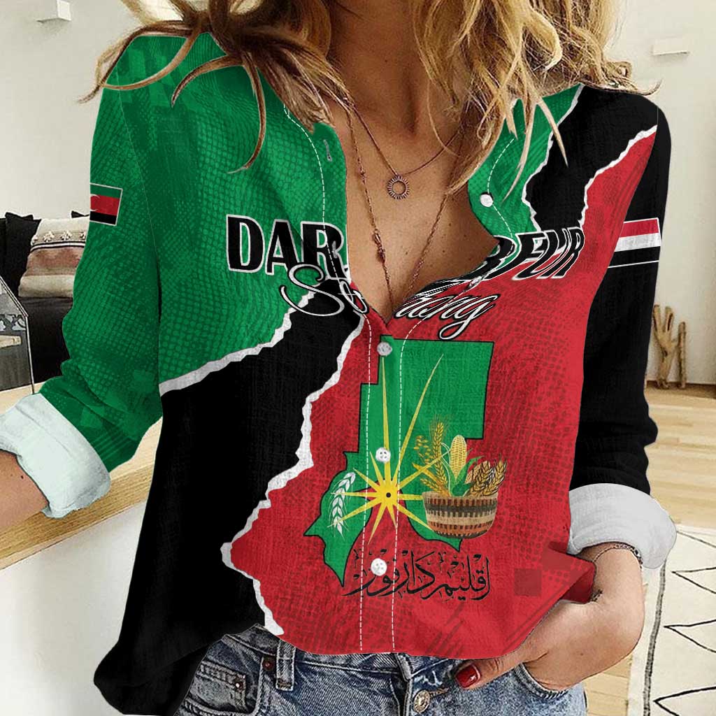 Personalized Sudan Women Casual Shirt Darfur Be Strong - Wonder Print Shop