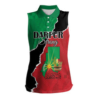 Personalized Sudan Women Sleeveless Polo Shirt Darfur Be Strong - Wonder Print Shop