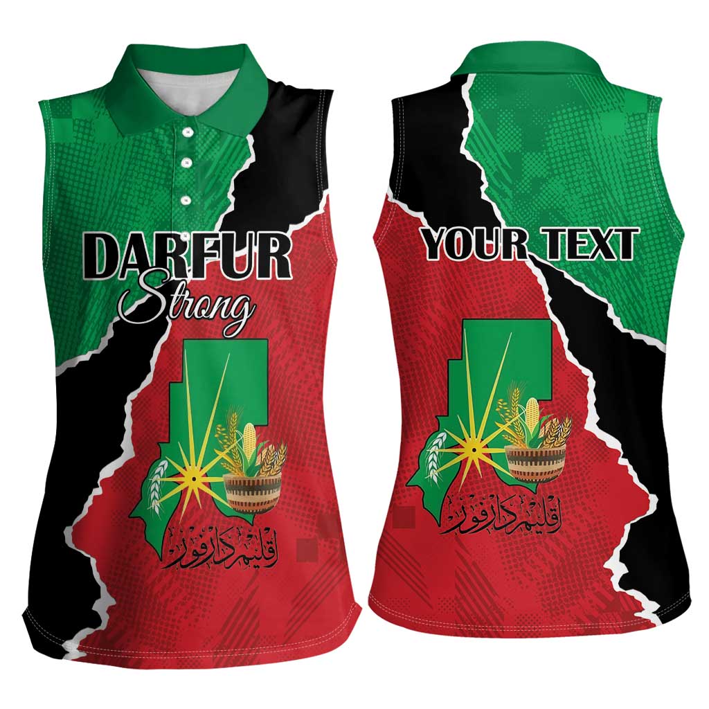 Personalized Sudan Women Sleeveless Polo Shirt Darfur Be Strong - Wonder Print Shop