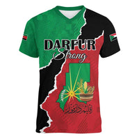 Personalized Sudan Women V-Neck T-Shirt Darfur Be Strong - Wonder Print Shop