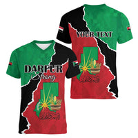 Personalized Sudan Women V-Neck T-Shirt Darfur Be Strong - Wonder Print Shop