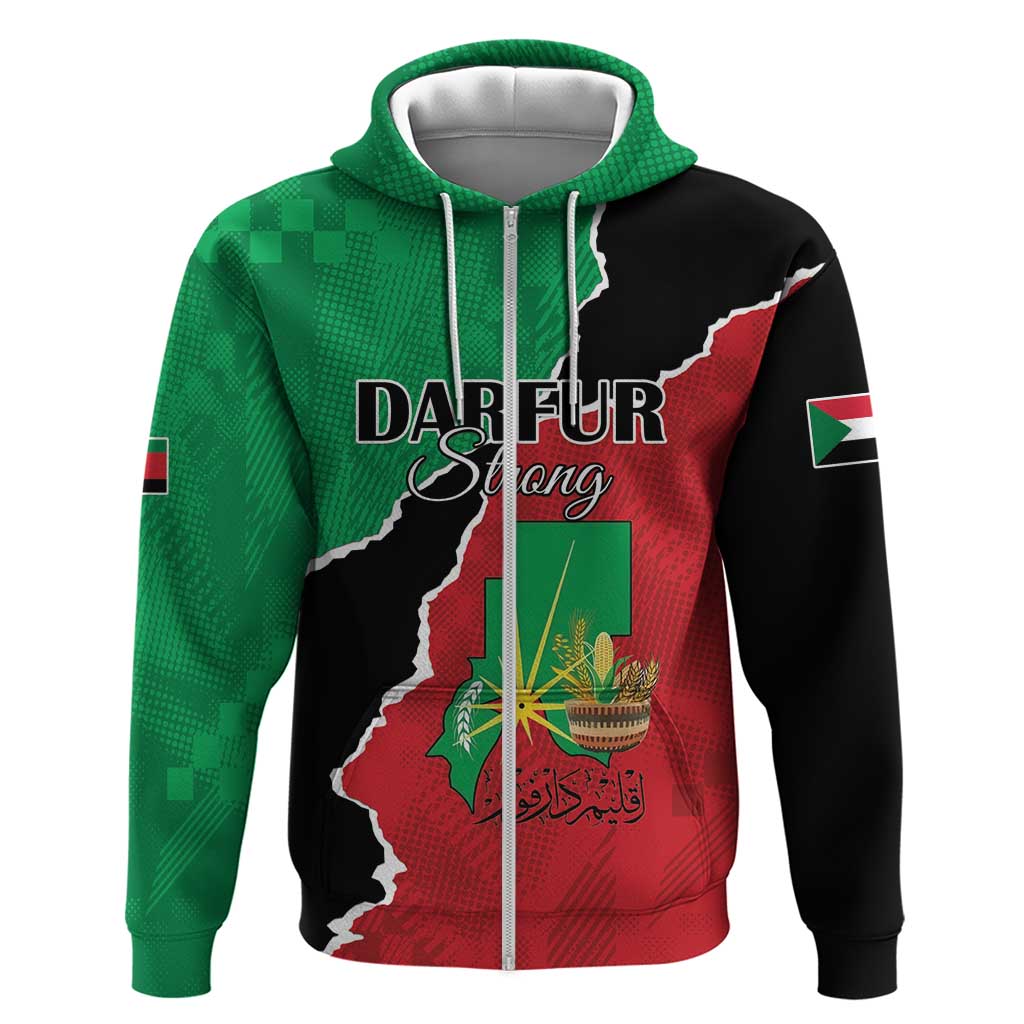 Personalized Sudan Zip Hoodie Darfur Be Strong - Wonder Print Shop