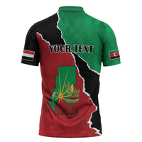 Personalized Sudan Zipper Polo Shirt Darfur Be Strong - Wonder Print Shop