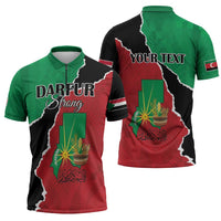 Personalized Sudan Zipper Polo Shirt Darfur Be Strong - Wonder Print Shop