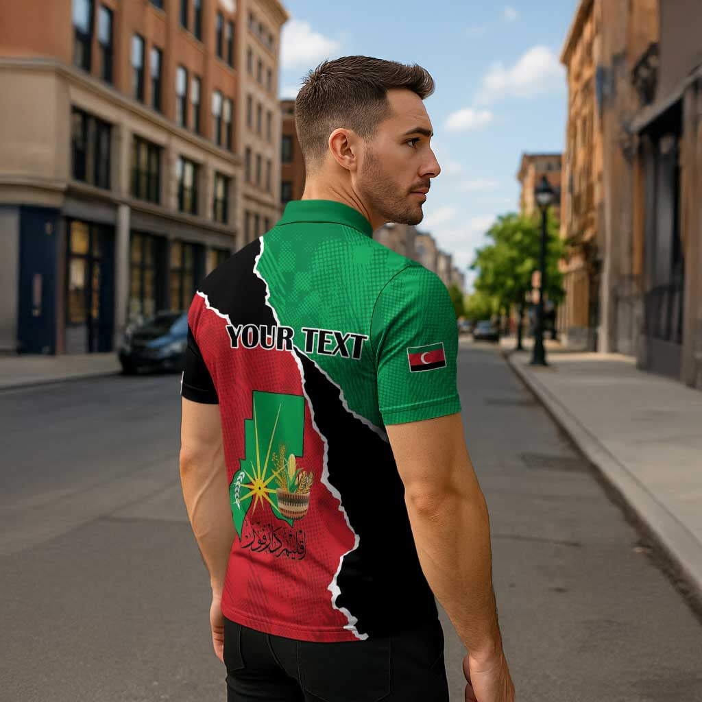 Personalized Sudan Zipper Polo Shirt Darfur Be Strong - Wonder Print Shop