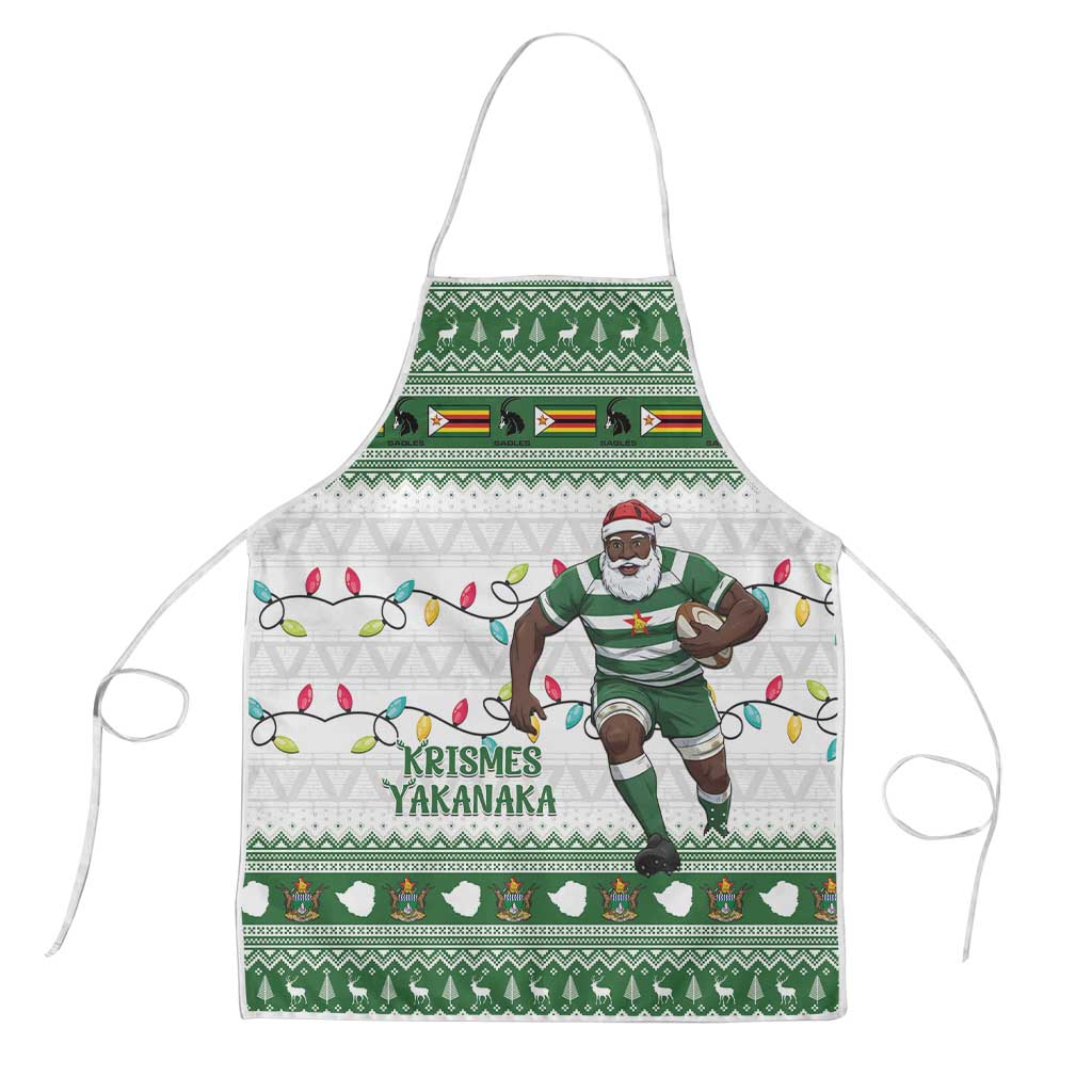 Zimbabwe Rugby Christmas Apron The Sables Krismes Yakanaka - Wonder Print Shop