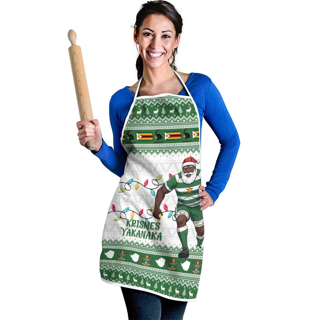 Zimbabwe Rugby Christmas Apron The Sables Krismes Yakanaka - Wonder Print Shop