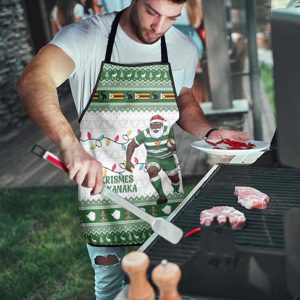 Zimbabwe Rugby Christmas Apron The Sables Krismes Yakanaka - Wonder Print Shop