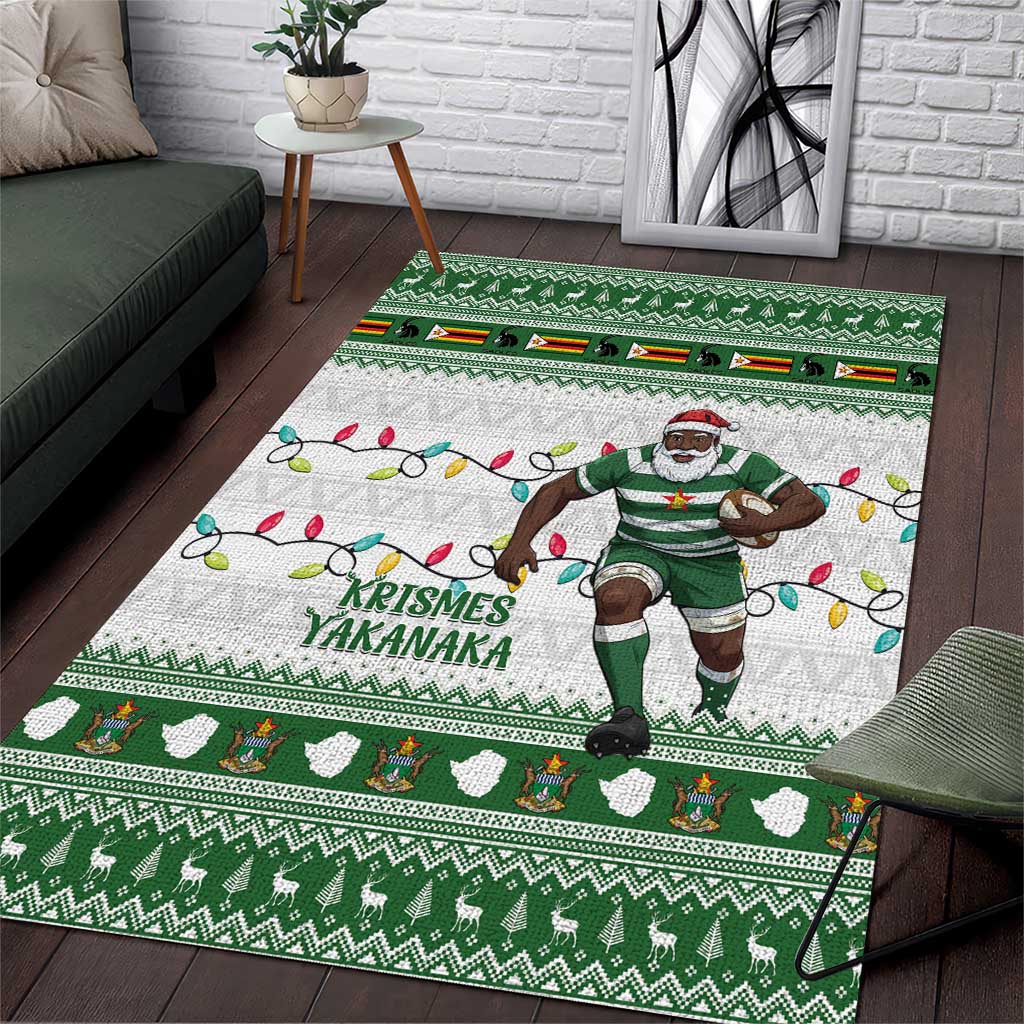 Zimbabwe Rugby Christmas Area Rug The Sables Krismes Yakanaka - Wonder Print Shop