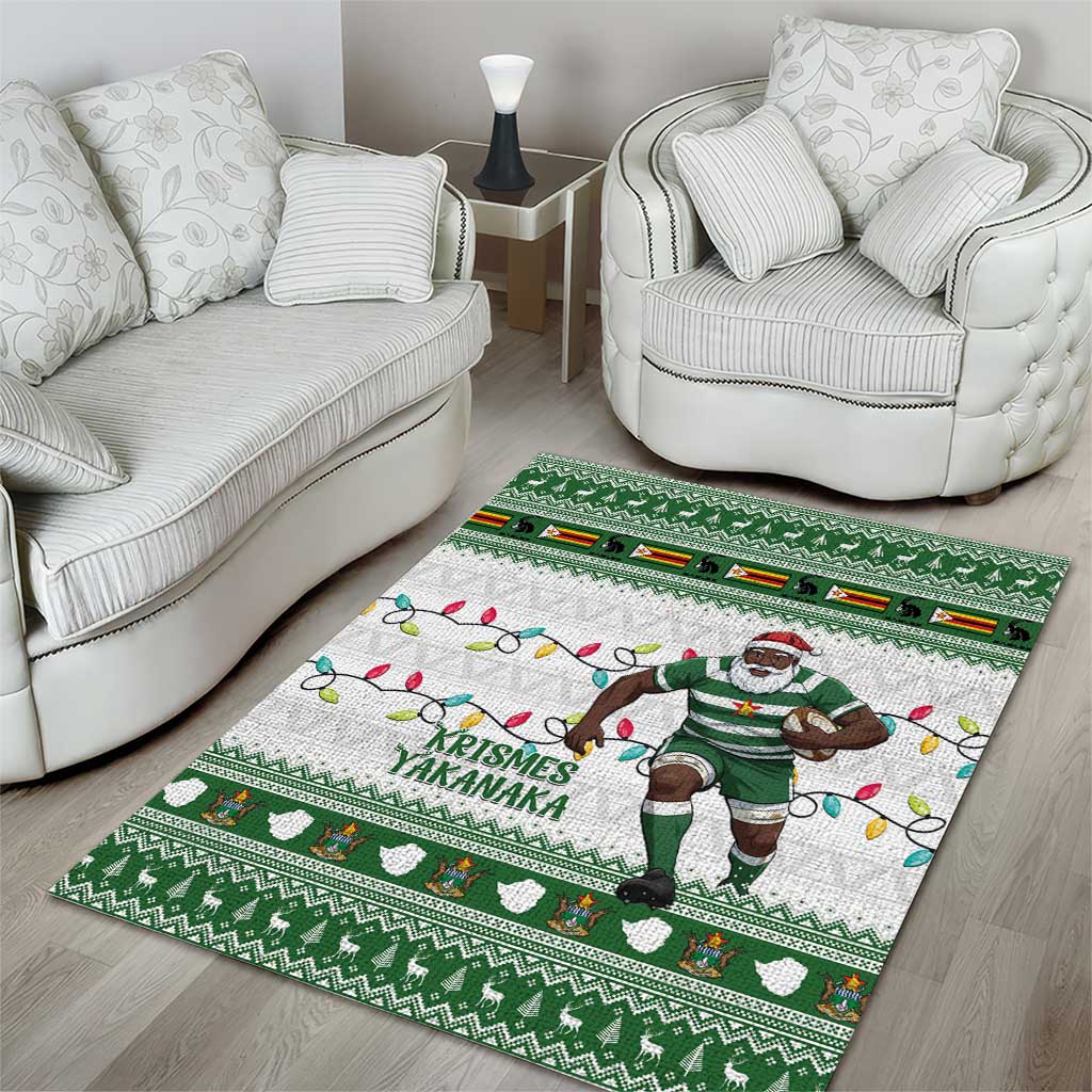 Zimbabwe Rugby Christmas Area Rug The Sables Krismes Yakanaka - Wonder Print Shop
