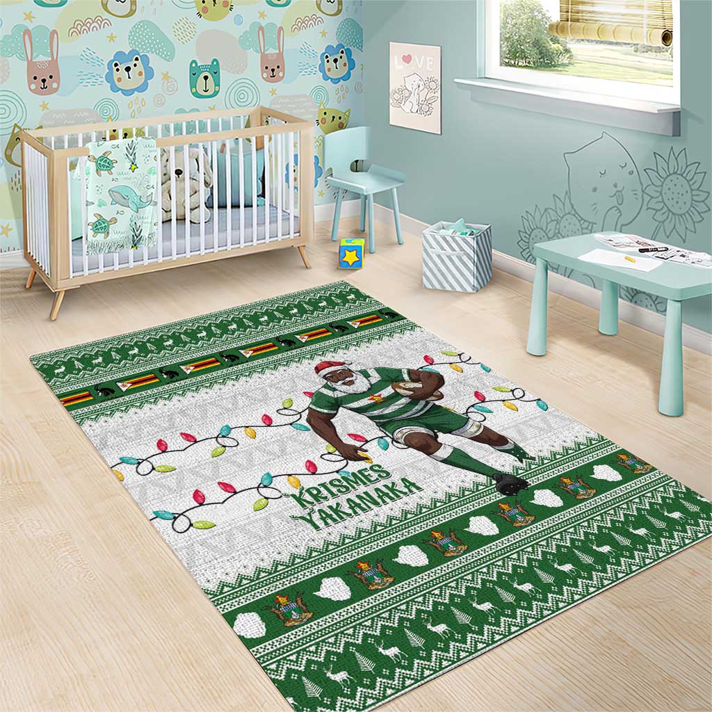 Zimbabwe Rugby Christmas Area Rug The Sables Krismes Yakanaka - Wonder Print Shop