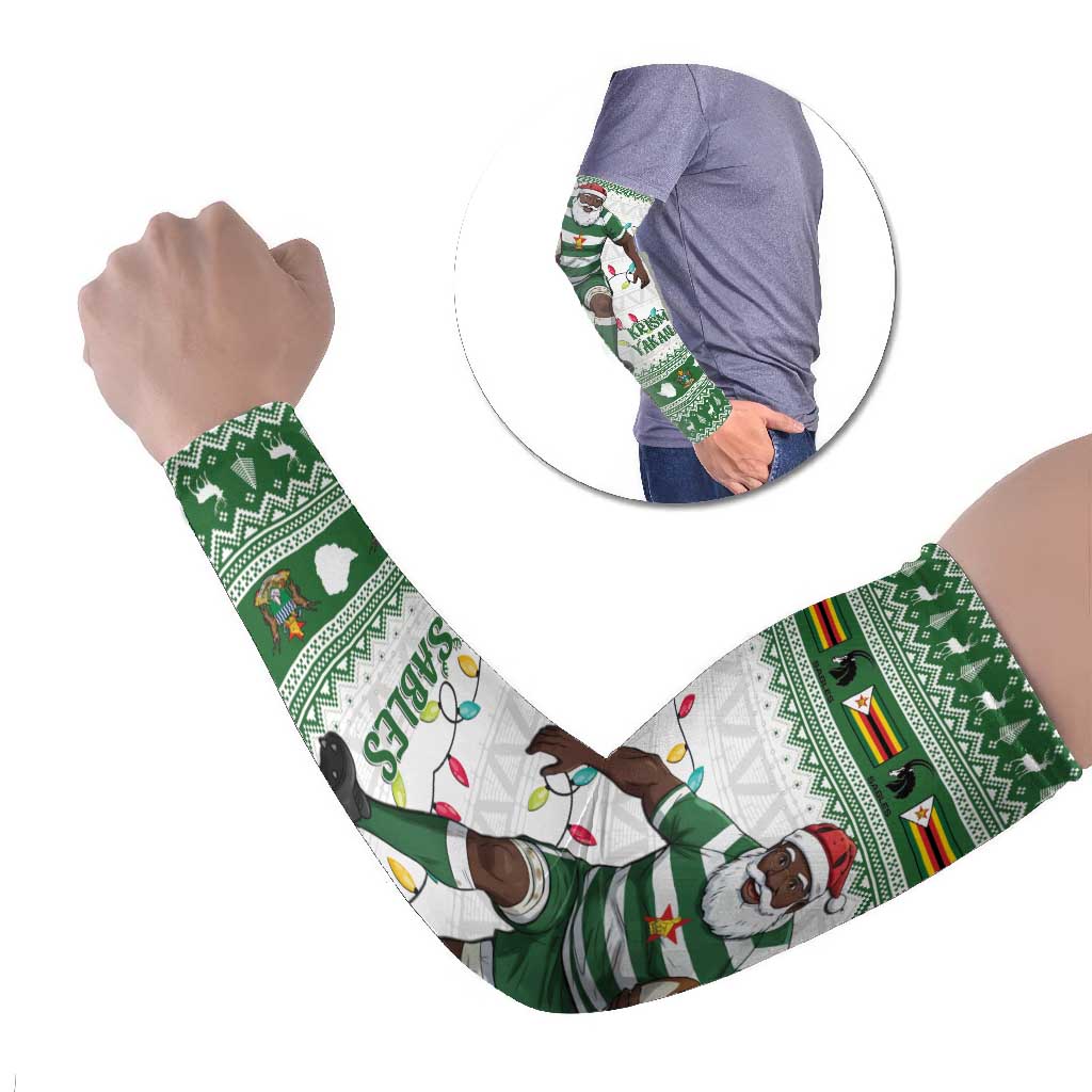 Zimbabwe Rugby Christmas Arm Sleeves The Sables Krismes Yakanaka - Wonder Print Shop