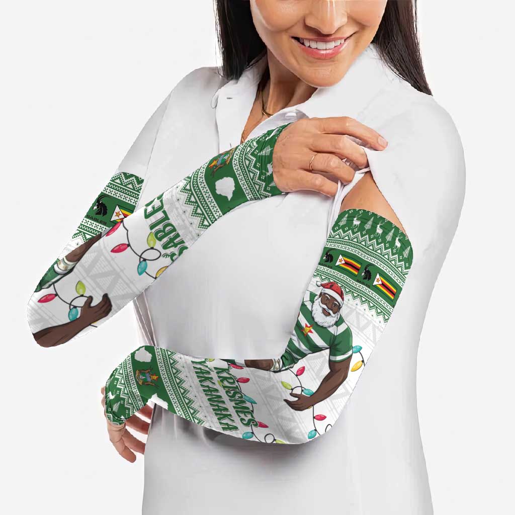 Zimbabwe Rugby Christmas Arm Sleeves The Sables Krismes Yakanaka - Wonder Print Shop