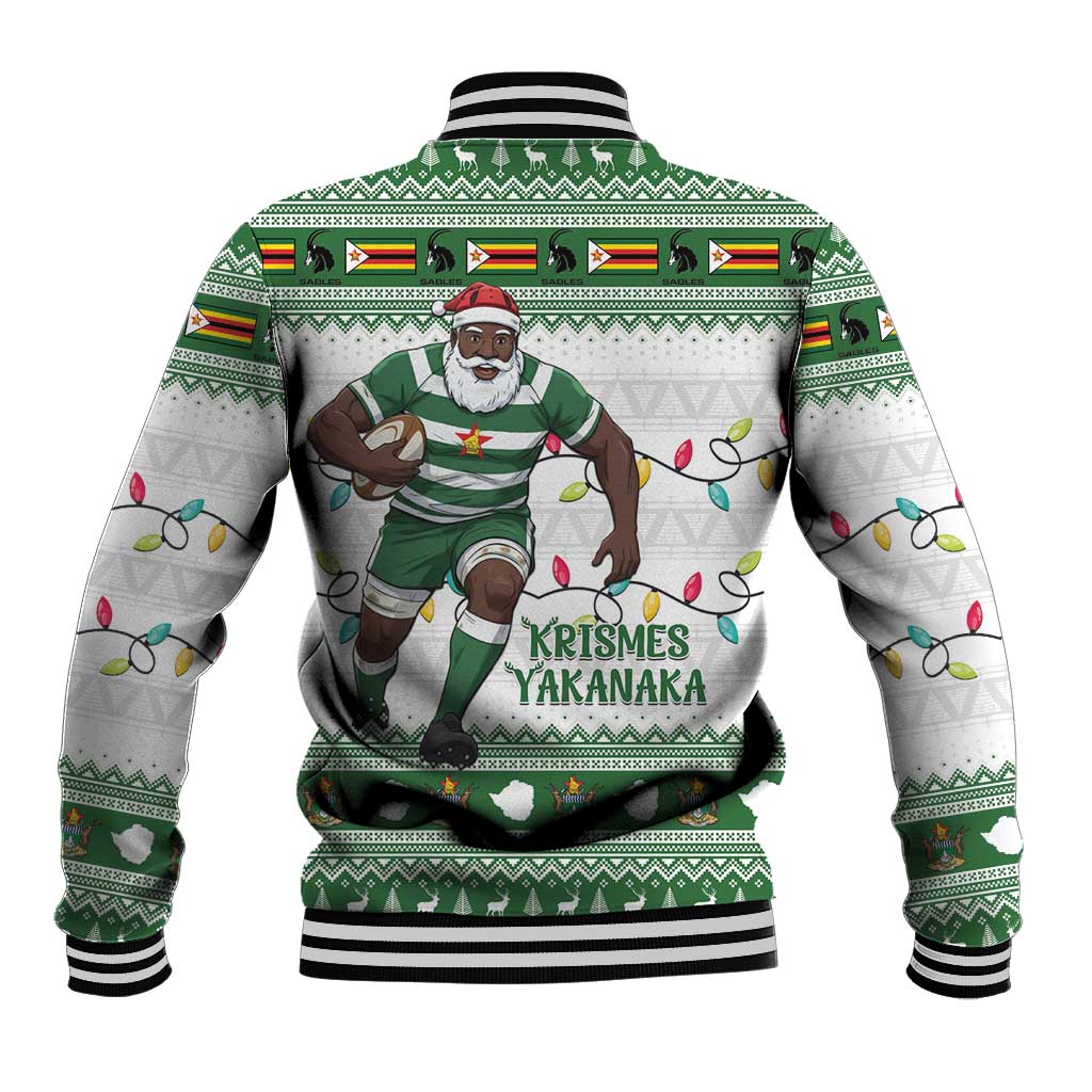 Zimbabwe Rugby Christmas Baseball Jacket The Sables Krismes Yakanaka - Wonder Print Shop