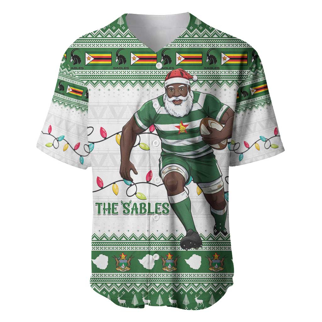 Zimbabwe Rugby Christmas Baseball Jersey The Sables Krismes Yakanaka - Wonder Print Shop
