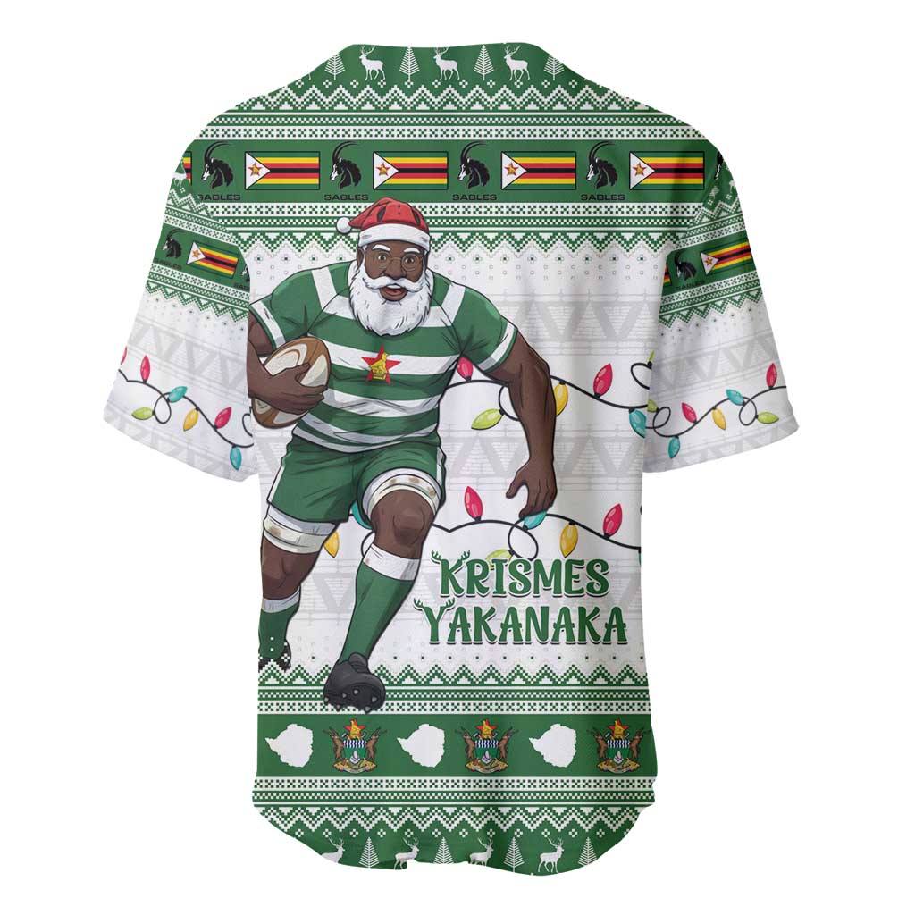 Zimbabwe Rugby Christmas Baseball Jersey The Sables Krismes Yakanaka - Wonder Print Shop