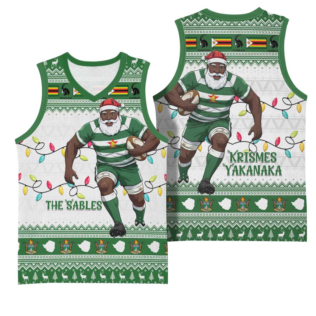 Zimbabwe Rugby Christmas Basketball Jersey The Sables Krismes Yakanaka - Wonder Print Shop