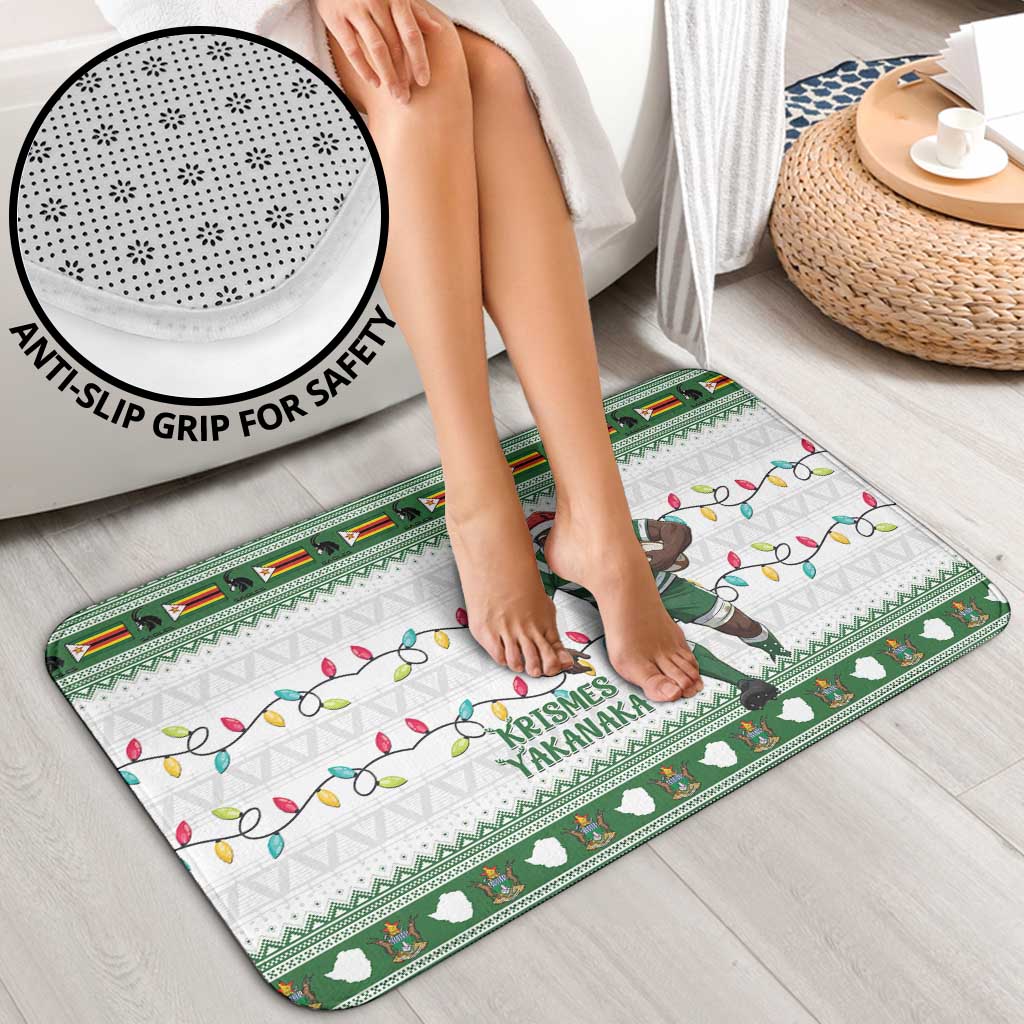 Zimbabwe Rugby Christmas Bathroom Set The Sables Krismes Yakanaka - Wonder Print Shop