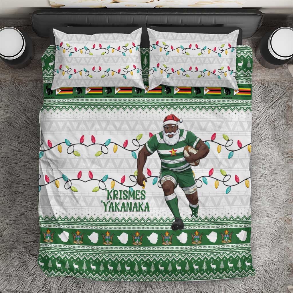 Zimbabwe Rugby Christmas Bedding Set The Sables Krismes Yakanaka - Wonder Print Shop