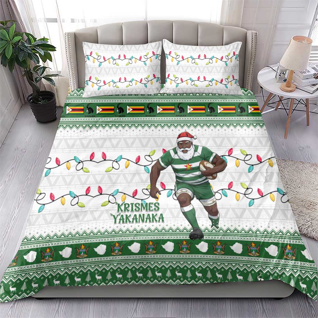 Zimbabwe Rugby Christmas Bedding Set The Sables Krismes Yakanaka - Wonder Print Shop