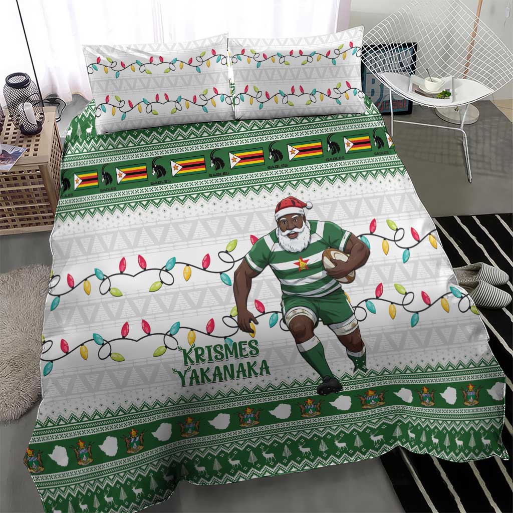 Zimbabwe Rugby Christmas Bedding Set The Sables Krismes Yakanaka - Wonder Print Shop