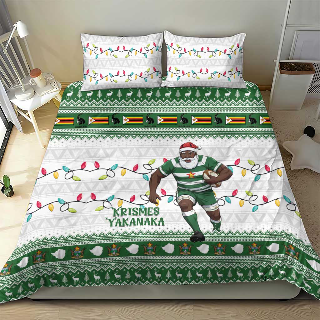 Zimbabwe Rugby Christmas Bedding Set The Sables Krismes Yakanaka - Wonder Print Shop