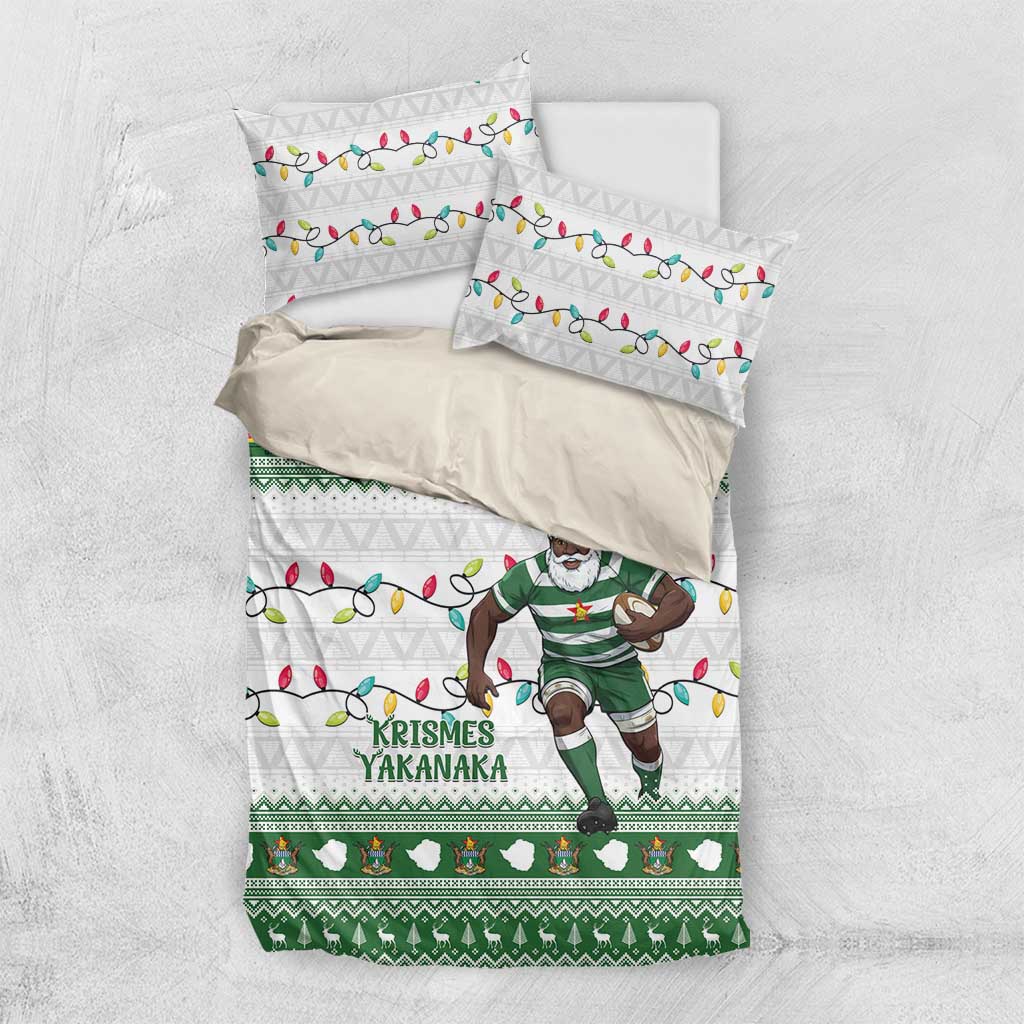 Zimbabwe Rugby Christmas Bedding Set The Sables Krismes Yakanaka - Wonder Print Shop