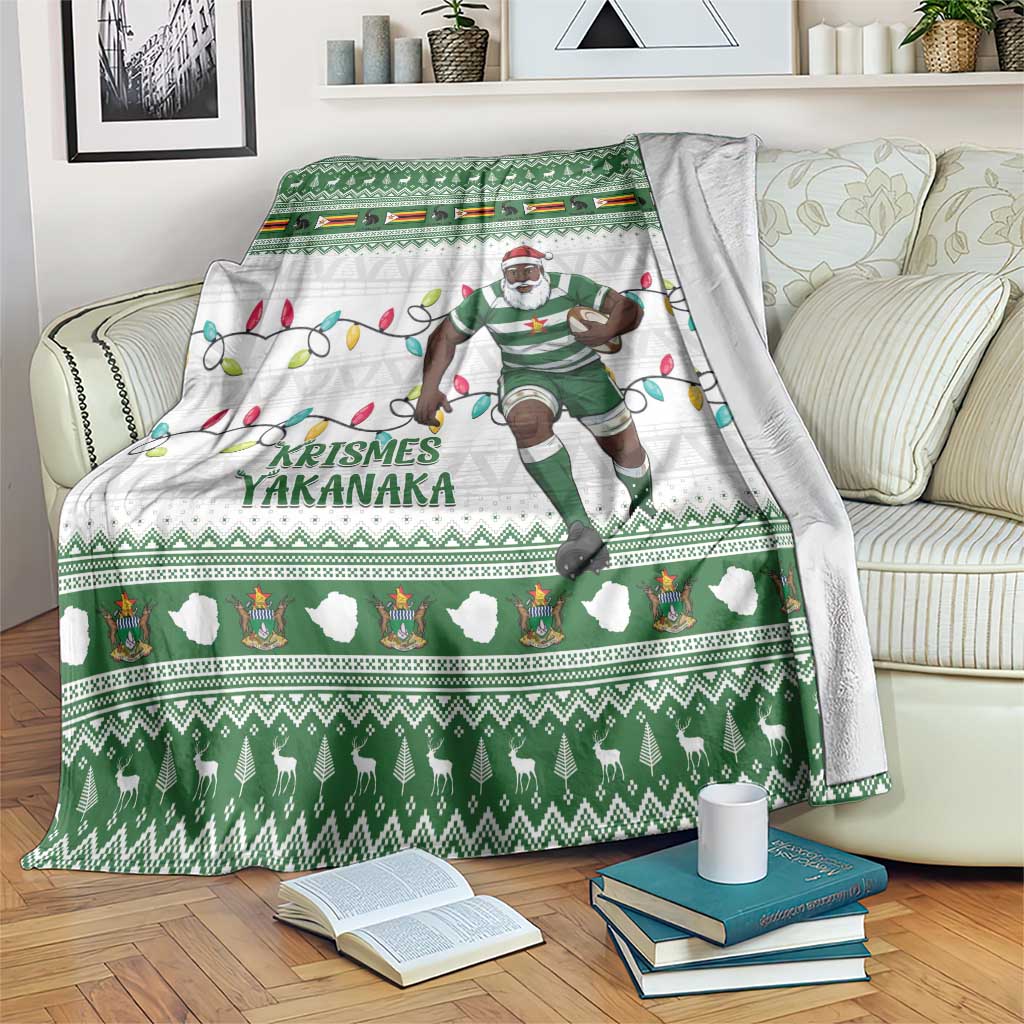 Zimbabwe Rugby Christmas Blanket The Sables Krismes Yakanaka - Wonder Print Shop