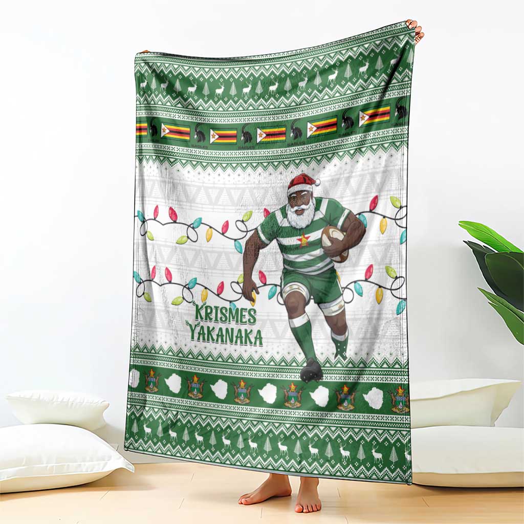 Zimbabwe Rugby Christmas Blanket The Sables Krismes Yakanaka - Wonder Print Shop