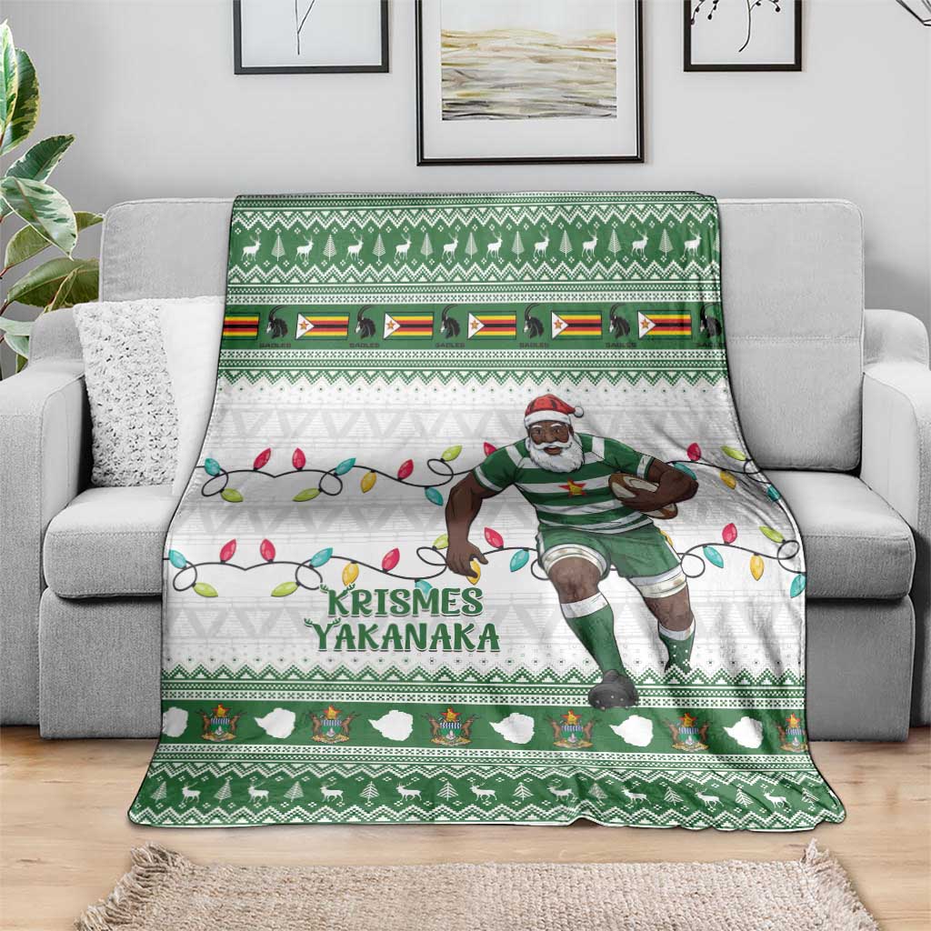 Zimbabwe Rugby Christmas Blanket The Sables Krismes Yakanaka - Wonder Print Shop