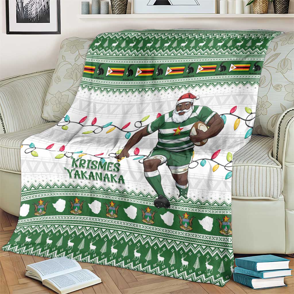 Zimbabwe Rugby Christmas Blanket The Sables Krismes Yakanaka - Wonder Print Shop