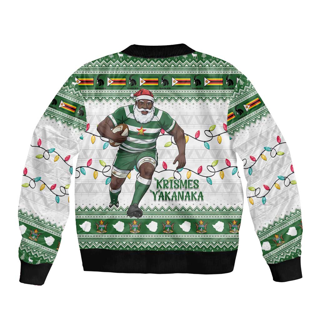 Zimbabwe Rugby Christmas Bomber Jacket The Sables Krismes Yakanaka - Wonder Print Shop