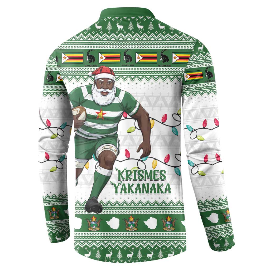 Zimbabwe Rugby Christmas Button Sweatshirt The Sables Krismes Yakanaka - Wonder Print Shop