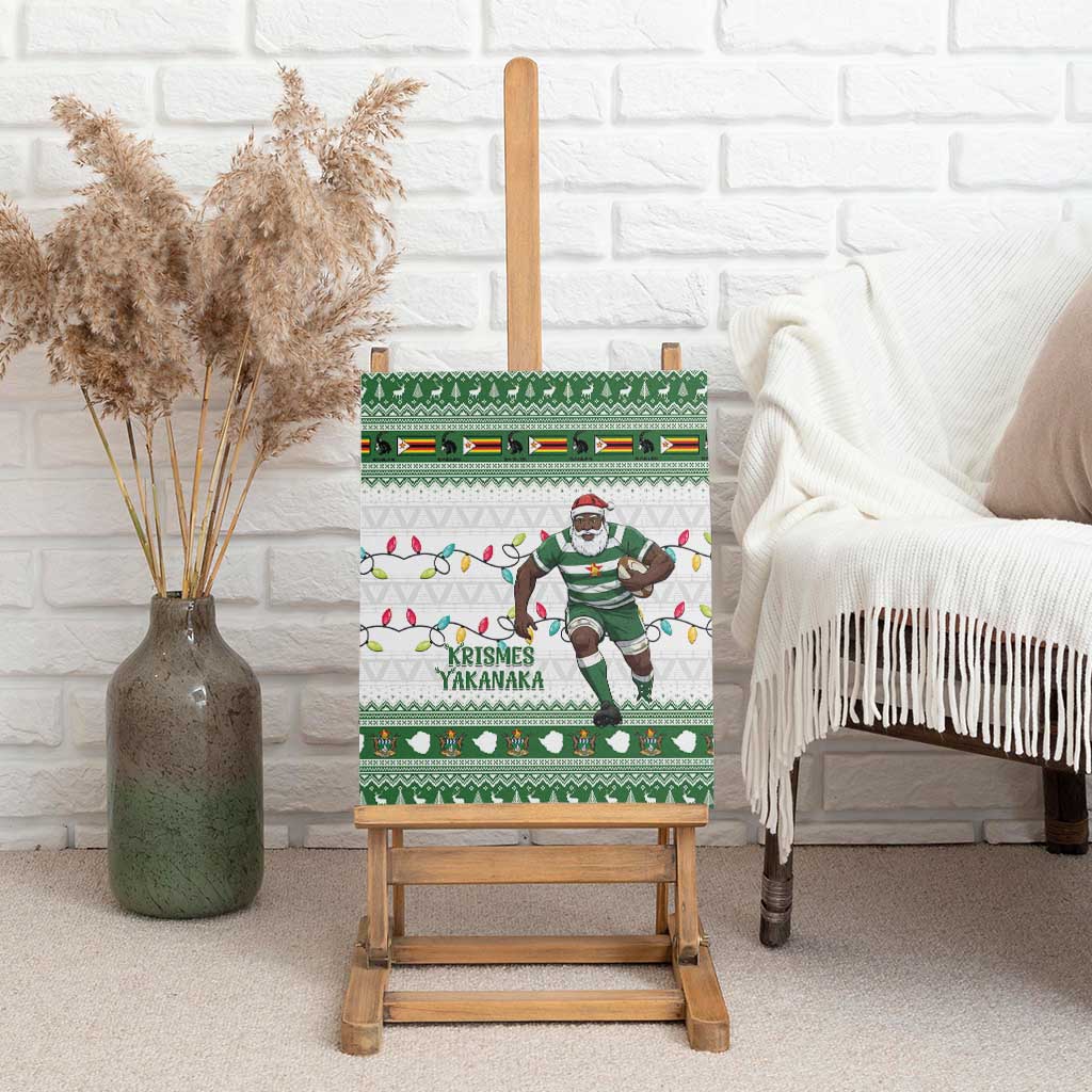 Zimbabwe Rugby Christmas Canvas Wall Art The Sables Krismes Yakanaka - Wonder Print Shop