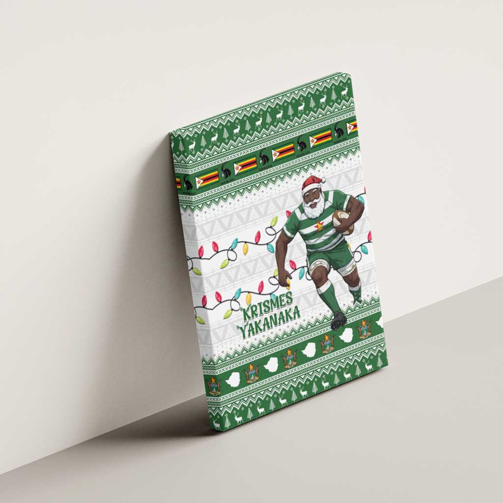 Zimbabwe Rugby Christmas Canvas Wall Art The Sables Krismes Yakanaka - Wonder Print Shop