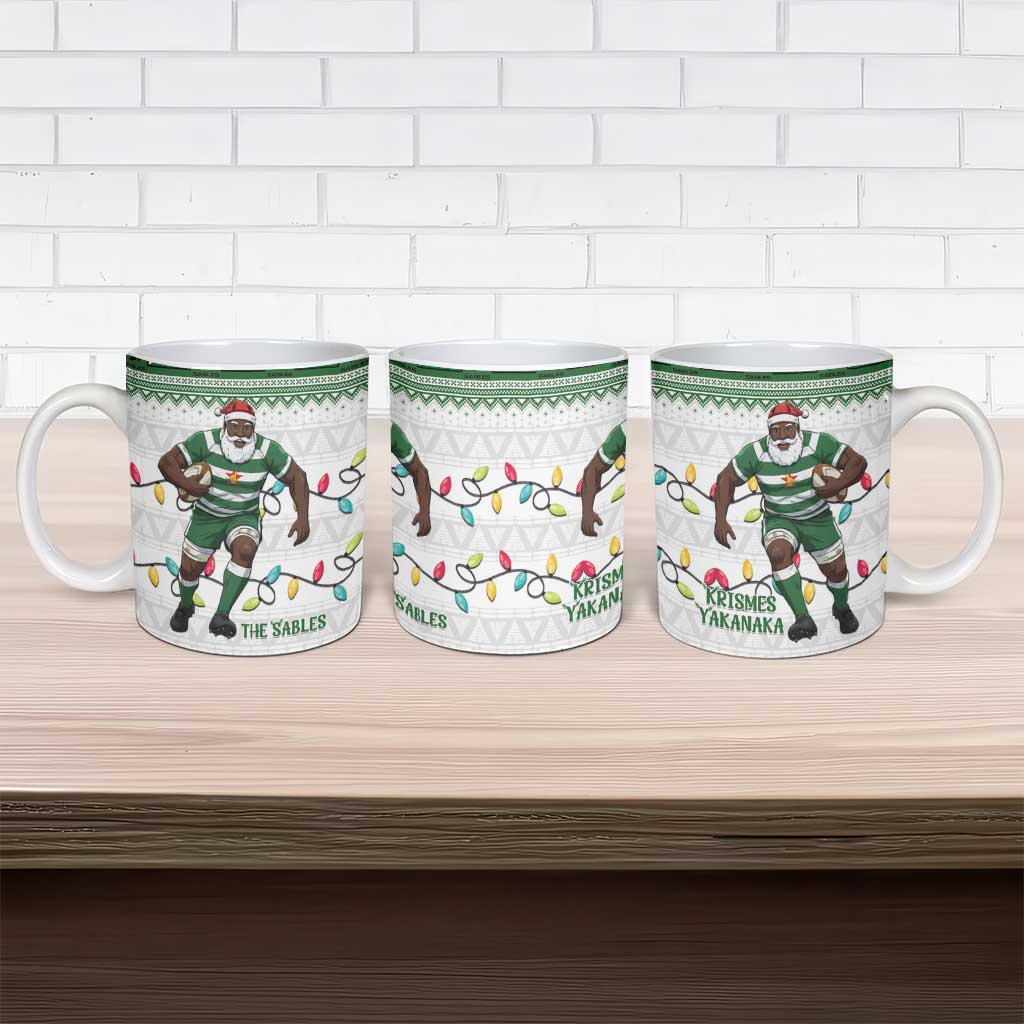 Zimbabwe Rugby Christmas Ceramic Mug The Sables Krismes Yakanaka - Wonder Print Shop