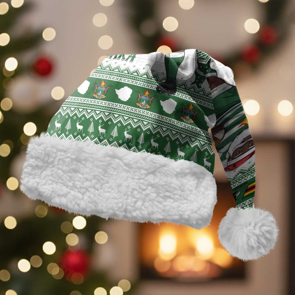 Zimbabwe Rugby Christmas Santa Hat The Sables Krismes Yakanaka - Wonder Print Shop