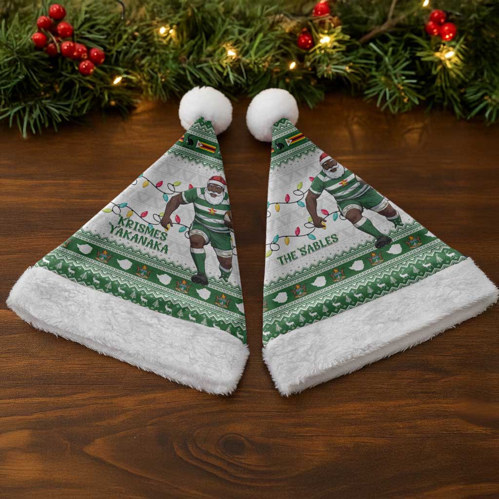 Zimbabwe Rugby Christmas Santa Hat The Sables Krismes Yakanaka - Wonder Print Shop