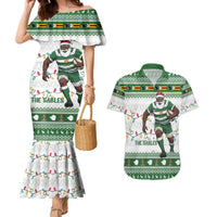 Zimbabwe Rugby Christmas Couples Matching Mermaid Dress and Hawaiian Shirt The Sables Krismes Yakanaka - Wonder Print Shop