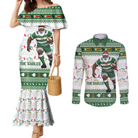 Zimbabwe Rugby Christmas Couples Matching Mermaid Dress and Long Sleeve Button Shirt The Sables Krismes Yakanaka - Wonder Print Shop