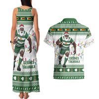 Zimbabwe Rugby Christmas Couples Matching Tank Maxi Dress and Hawaiian Shirt The Sables Krismes Yakanaka - Wonder Print Shop