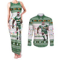 Zimbabwe Rugby Christmas Couples Matching Tank Maxi Dress and Long Sleeve Button Shirt The Sables Krismes Yakanaka - Wonder Print Shop