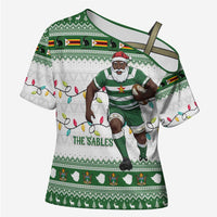 Zimbabwe Rugby Christmas Cross Shoulder Shirt The Sables Krismes Yakanaka - Wonder Print Shop