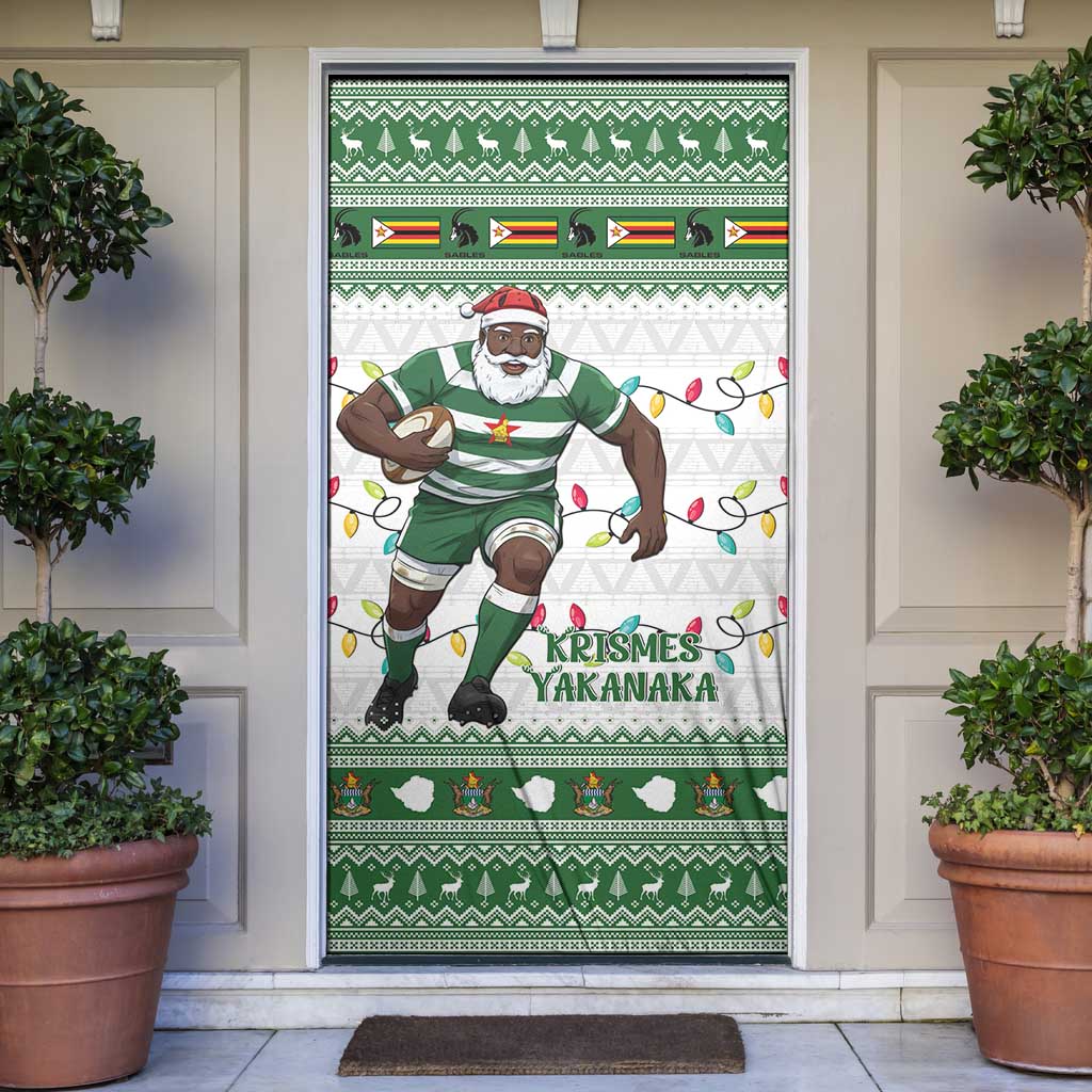 Zimbabwe Rugby Christmas Door Cover The Sables Krismes Yakanaka - Wonder Print Shop