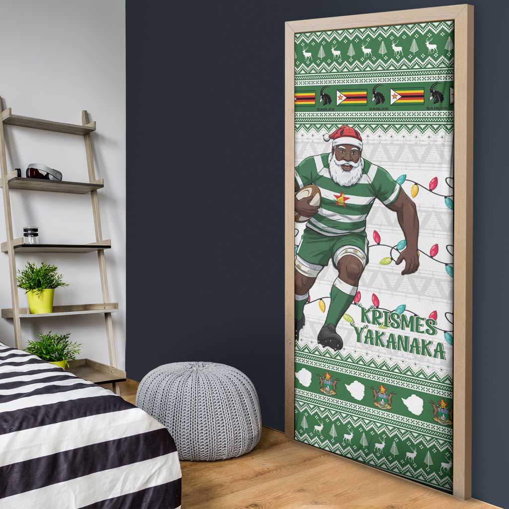 Zimbabwe Rugby Christmas Door Cover The Sables Krismes Yakanaka - Wonder Print Shop