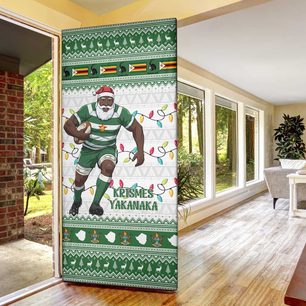 Zimbabwe Rugby Christmas Door Cover The Sables Krismes Yakanaka - Wonder Print Shop