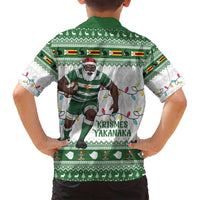 Zimbabwe Rugby Christmas Family Matching Long Sleeve Bodycon Dress and Hawaiian Shirt The Sables Krismes Yakanaka - Wonder Print Shop
