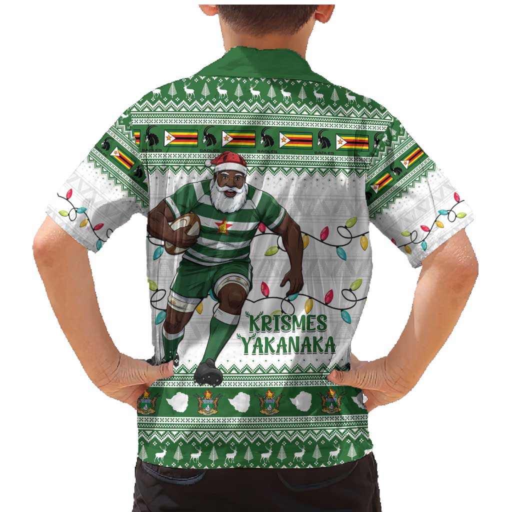 Zimbabwe Rugby Christmas Family Matching Mermaid Dress and Hawaiian Shirt The Sables Krismes Yakanaka - Wonder Print Shop