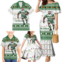 Zimbabwe Rugby Christmas Family Matching Mermaid Dress and Hawaiian Shirt The Sables Krismes Yakanaka - Wonder Print Shop
