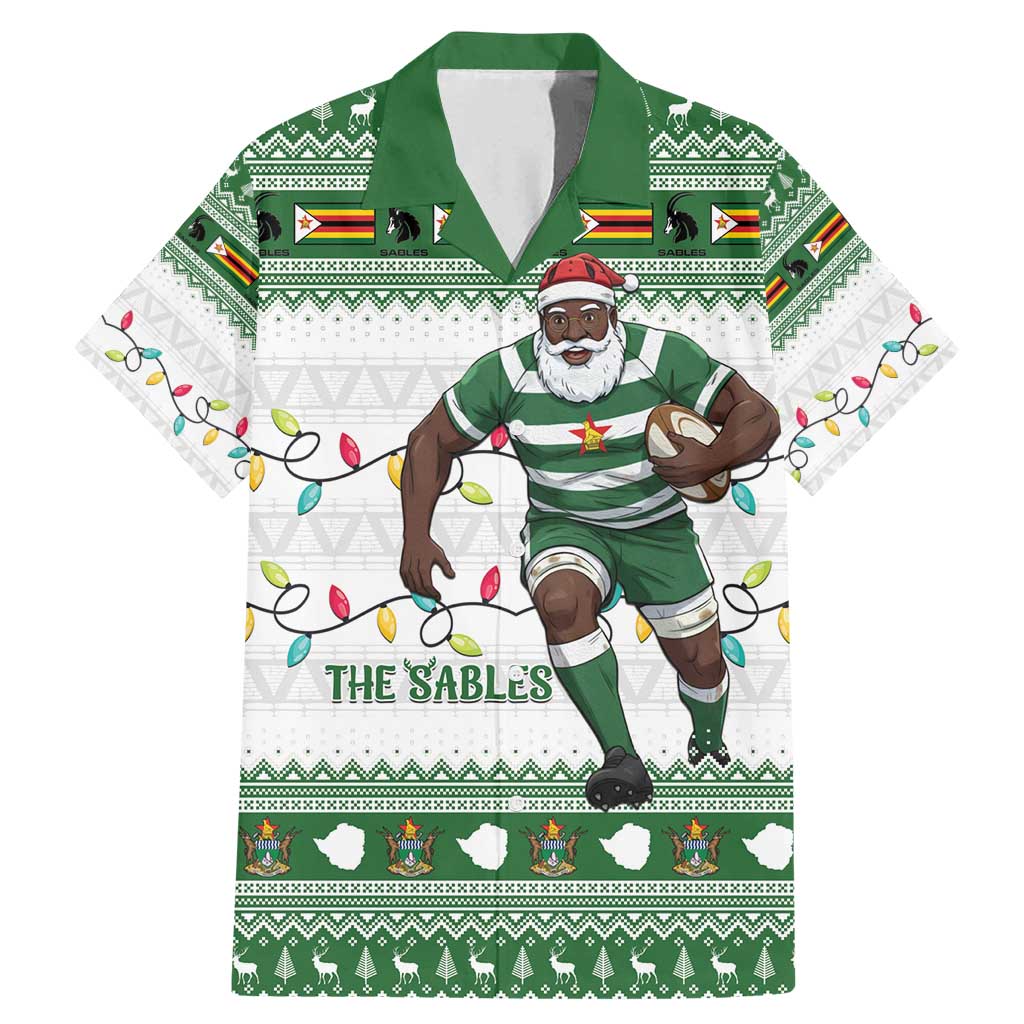 Zimbabwe Rugby Christmas Family Matching Mermaid Dress and Hawaiian Shirt The Sables Krismes Yakanaka - Wonder Print Shop